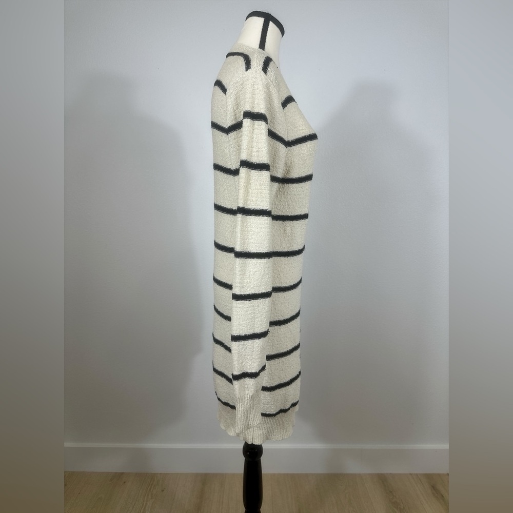 Volcom So Far So Good Black and Cream Striped Long Sleeve Sweater Dress - Picture 5 of 9